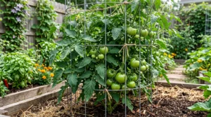 caring for tomato in cage
