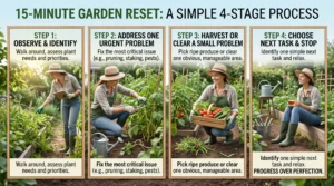 Four-step 15-minute garden reset for getting an overgrown garden back on track